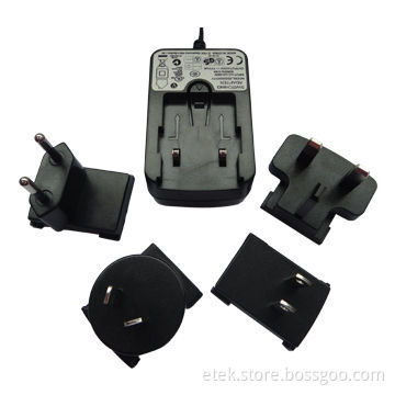 AC/DC Switching Adapter with Interchange AC Plug and Output Power of 12W, 90 to 264V AC Voltages